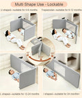 Portable Baby Bed Rail for Toddlers Foldable Travel Guard with 3 Lock Angles no install, multi-shape use shown on bed