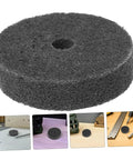 Heavy Duty 6 Pack Nylon Polishing Wheel Set For Metal Grinding Buffing Sanding With 10Mm Hole Fits Bench Grinders And Tool Shops For Smooth Shiny Finishes On Steel Iron And Alloys Fast, dark grey polishing wheel close-up.