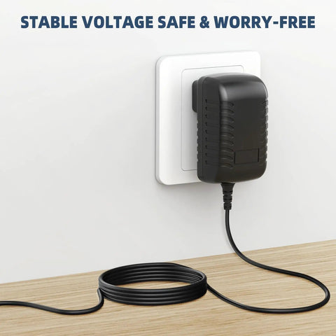 Wall AC Power Adapter For Casio AD-E95100B Keyboard Safe High Quality Dope Charger plugged into wall socket.