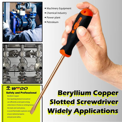 Beryllium copper screwdriver from Non-Sparking Tools Set 37-Piece Pro Grade Spark Free Safety Kit for hazardous job sites