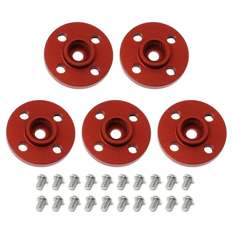Five Piece 25T Round Disc Type Aluminum Servo Arm Set In Red CNC Machined Rocker For RC Model Cars Boats And Planes Pro Grade Servo Horn