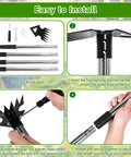 Step-by-step assembly of Beefy 56 Inch Long Handle Weed Puller Tool Dual Head 2 In 1 Weed Rake And Garden Hoe for easy installation.