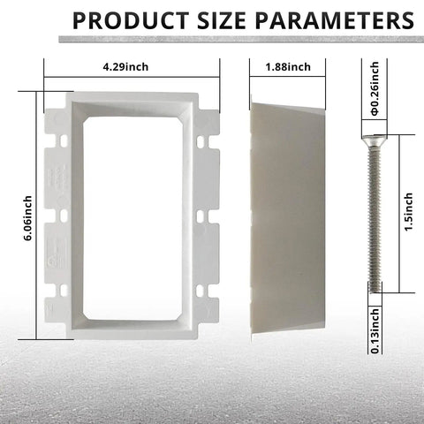 3-Gang Box Extender For Switches And Receptacles, Non-Metallic Electrical Box Extender, ETL Listed, 6-32 x 1.5 Inch Screws