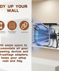 Premium In Wall TV Media Box For Slick Cable Concealment And Hidden Outlet Storage Heavy Duty Structured Wiring Enclosure With Custom Knockouts Wireless Friendly Space Saving Rack For Routers Streaming Gear And Dope Home Theater Setup showing device compatibility and tidy wiring.