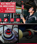 Powerful 1500W Handheld Induction Heater for fast rusty bolt and screw removal 110V tool in use under vehicle