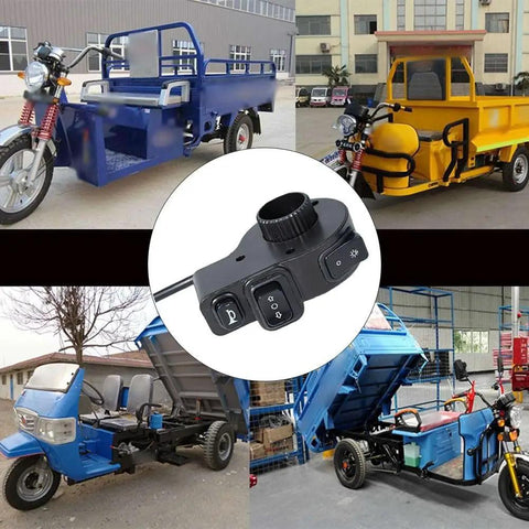 Solid Handlebar Switch 7/8 Inch On Off For E Bike Scooter Atv Motorcycle And UTV With Latching Push Button Support DC 24 36 And 48 Volt Electrical Systems, black handlebar switch for cargo trike