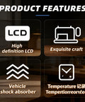 Riloer car thermometer with LCD display; features high-def LCD, exquisite craft, vehicle shock icon, temp records