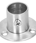 Heavy Duty Flanged Holder Base For Closet Rods And Wardrobe Shelving, Stainless Steel Tube Bracket With Screws, Thickened Flange Socket