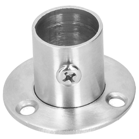 Heavy Duty Flanged Holder Base For Closet Rods And Wardrobe Shelving, Stainless Steel Tube Bracket With Screws, Thickened Flange Socket