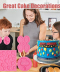Balloon Silicone Molds Set Of 5 For Cake Decorating And Candy Making Hot Air Balloon Fondant Molds next to birthday cake