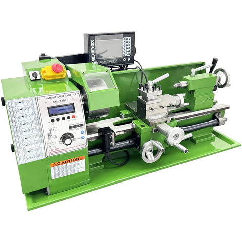 Heavy Duty 8X16 Benchtop Metal Lathe With 1100W Motor Slick Variable Speed 50 To 2500Rpm Digital Readout showing detailed control panel.