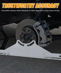 Heavy Duty Toe Alignment Plates Built Tough As Nails For Precise Car Truck And Suv Setup With Two Durable Measuring Tapes on vehicle wheel.