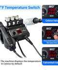 2 In 1 Soldering Iron And Hot Air Rework Station With LED Display And Fahrenheit Celsius Temperature Conversion, 750W