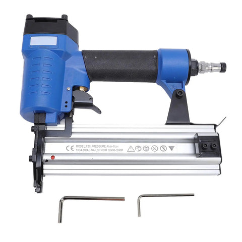 Heavy Duty Pneumatic Brad Nailer Built Damn Tough For Everyday Woodworking And Home Repair With An Ergonomic Grip and aluminum body.