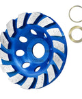 Diamond Concrete Grinding Wheel 4.5 Inch Turbo Cup For Polishing And Cleaning Concrete Stone Cement Marble Granite And Thinset Removal Two Arbor