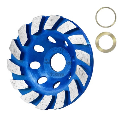 Diamond Concrete Grinding Wheel 4.5 Inch Turbo Cup For Polishing And Cleaning Concrete Stone Cement Marble Granite And Thinset Removal Two Arbor