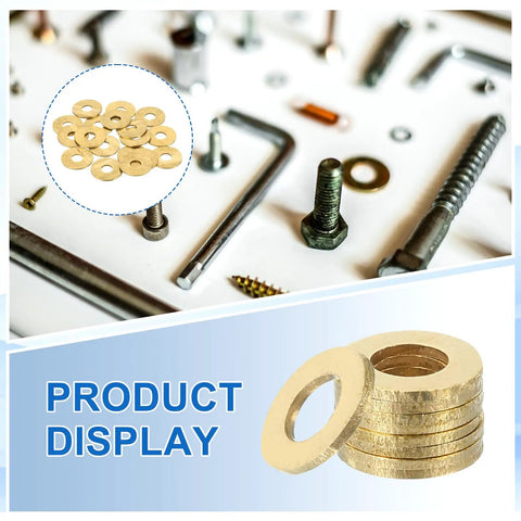 18 Pack Brass Flat Washers Kit M6 Crush Washers Assortment 6mm ID 18mm OD 1mm Thick For Bolts Screws Machinery Repair