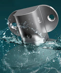 Heavy Duty Stainless Steel Door Stopper Floor Mount With Nails Or Sticker Grip Holds Doors Securely submerged in water.
