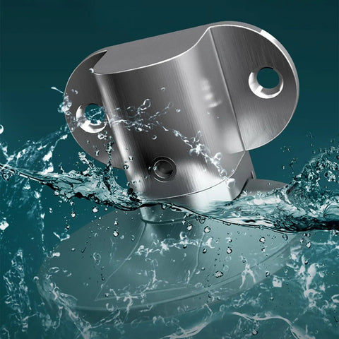 Heavy Duty Stainless Steel Door Stopper Floor Mount With Nails Or Sticker Grip Holds Doors Securely submerged in water.