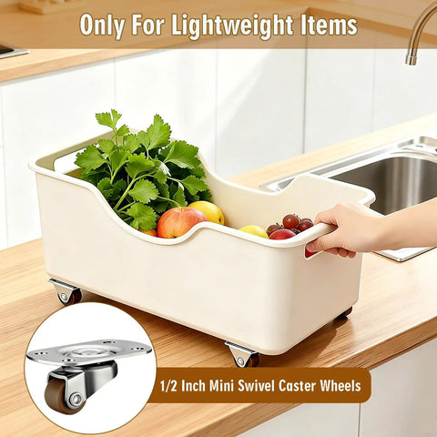 1/2 Inch Mini Swivel Caster Wheels Set Of 8 With 360 Degree Ball Bearings for lightweight items on storage bin.