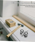 Top Shelf Stainless Steel Sliding Door Wheels Replacement Kit Featuring Dual Bearing Pulleys For Effortless Barn Door And Greenhouse Slider Upgrades That Roll Like Butter, shown with tools on a work surface.