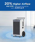 260 Pints Commercial Dehumidifier With Pump And Drain Hose For Basements And Large Spaces Like Warehouses, Heavy Duty