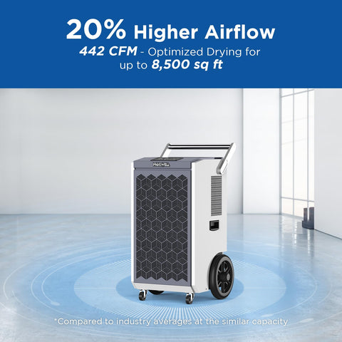 260 Pints Commercial Dehumidifier With Pump And Drain Hose For Basements And Large Spaces Like Warehouses, Heavy Duty