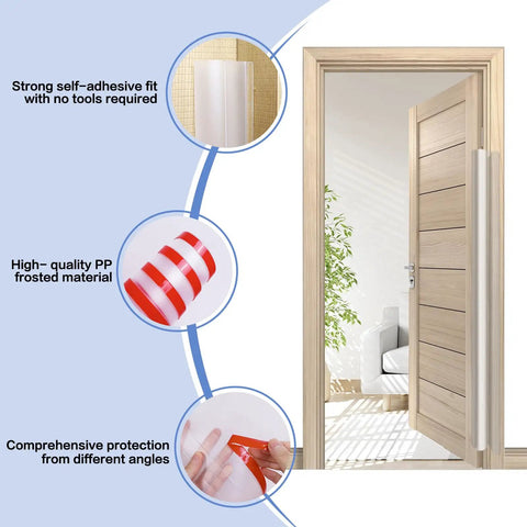Essential Finger Pinch Door Guard For Toddlers Stops Painful Jam Pinches with strong adhesive fit on a home door.