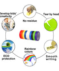 Pro Grade Painter Tape Set With 176 Yards Of 1/8, 1/4 And 1/2 Inch Width For Auto, Walls And DIY Projects in rainbow colors