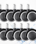 Grey Inch Wheels Universal 10pcs Caster for Office Chair Furniture, set of durable plastic wheels with grey color.