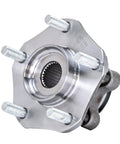 Close-up of a metal wheel hub from the Four Wheel Hub Bearing Assembly Set For 2013-2019 Nissan Sentra Front And Rear Hubs With 5 Lugs