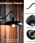 Outdoor Gooseneck Barn Light 14 Inch Wide Two Pack Farmhouse Industrial Rustic Black Waterproof Wall Mount Lamps For Garage Entryways