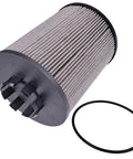 Top Tier Coolant Cartridge Filter Replacement For Detroit DD13 DD15 DD16 And Western Star 6900 Engines, gray filter with rubber seal.