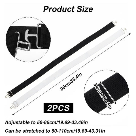 2 Pack Elastic Equestrian Belt For Women, 1.5 Inch Adjustable Horse Riding Belt, Black and White, Size and Length Details