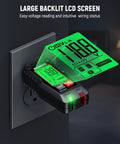 Go To Electrical Test Kit With Non Contact Voltage Tester And GFCI Outlet Tester LCD Display Pro Grade Wiring Fault Checker Outlet Tester Set For Electricians And DIYers 2 Piece showing backlit LCD screen