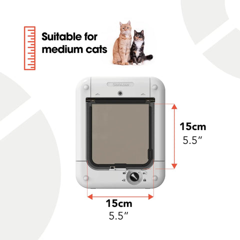 Microchip Activated Cat Flap 360 Door With ISO And AVID Compatibility For Up To 30 Cats Or Small Dogs No Fuss Setup size 15cm