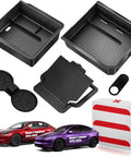 Components of Tesla Center Console Organizer Tray For Model Y Juniper 2025 2026 and Model 3 Highland 2024 2026