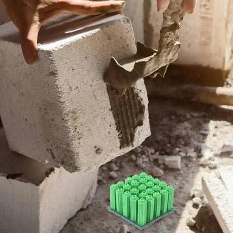 Green Plastic Drywall Anchor Kit With Self Tapping Screws for Gypsum Wallboard and brick block in construction setting
