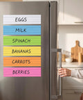 12 Piece Magnetic Sentence Strips For Teachers, 3 By 12 Inch Ruled Word Magnets on refrigerator
