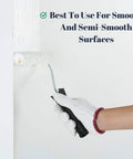 Person using 4 Inch Paint Roller Kit With 10 Roller Covers And Frame For DIY Home Painting Pros And Newbies Lightweight Reusable Durable And Easy To Clean Works With All Paints on wall