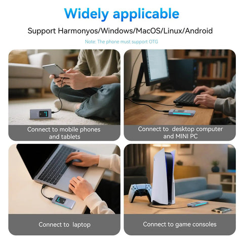 No Fuss Portable M.2 NVMe SATA SSD Enclosure USB 3.2 Type C 10Gbps used with mobile devices and PCs for versatile storage solutions.