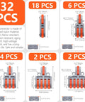 32 Piece Lever Wire Connector Kit for Quick Splicing, DIY Mini Compact Electrical Connectors for 24 To 12 AWG, with piece counts