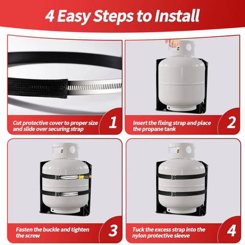Installation steps for Heavy Duty 20 Lb Propane Tank Holder Bracket For RV, Truck, Trailer, Boat, Stainless Steel Scratch Resistant