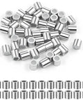 50 Pack Top Shelf Aluminum Wire Rope Sleeves 3/16 Inch Crimping Cable Ferrules for rigging, showing durable aluminum ferrules.
