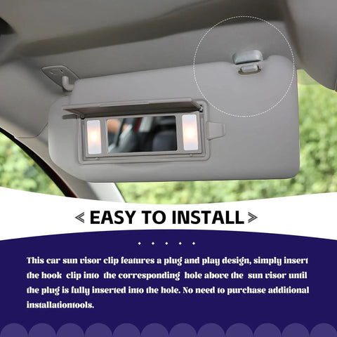 Durable Sun Visor Clip Retainer For Honda Civic CRV Odyssey Accord Pilot TSX Ridgeline And More 2 Pack Gray Easy Install Visor Hook Replacement Keeps Your Sun Visor Secure Gotta Have Car Accessory installed