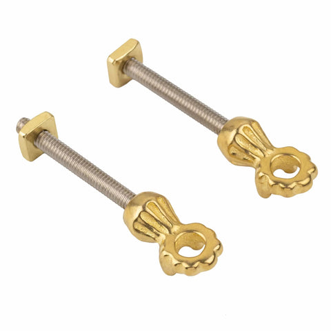 Brass Eye Bolts With Nuts For Bail Pull Mounting Pack Of 2 Includes Screws And Nuts Solid Brass Hardware 0.875 Inch Projection