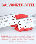 Heavy Duty Garage Door Bottom Roller Bracket With 7/16 Inch Diameter Roller Stem Built Tough Durable Galvanized Steel Bottom Roller Brackets For Long-Lasting Garage Door Maintenance Pair held by gloved hand