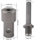 Dimensions of Auger Adapter Tool With Four Interface Types For Impact Wrenches, Hammer Drills, And Electric Wrenches, metal construction.