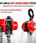 Half Ton Hand Chain Hoist For Garage And DIY Lifting, Compact Lightweight Manual Chain Block, 1100 Lbs Working Load, 10 Foot Lift