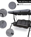 Heavy Duty Patio Swing Canopy Replacement For 3 Seat Outdoor Porch Swing Built Tough Waterproof Windproof Anti UV Shield